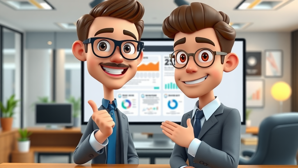 Modern marketer presenting blog writing service packages during online meeting