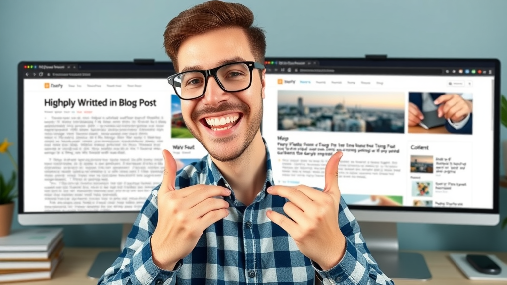 Split screen comparison: poorly written vs. optimized SEO blog post
