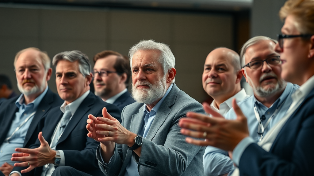 bioethics experts discussing risks of regenerative medicine at a conference table