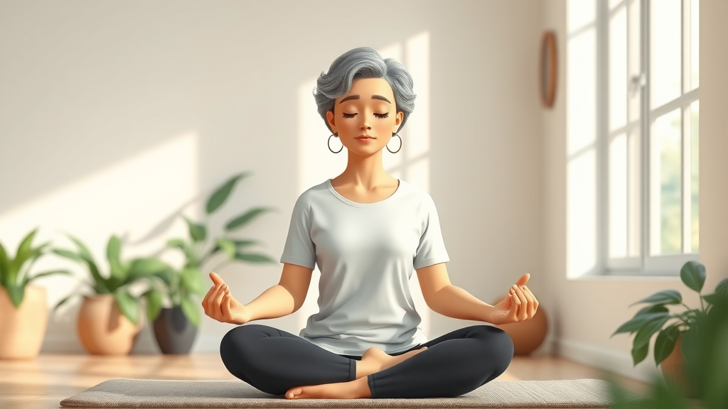 Woman practicing yoga and mindfulness as alternative medicine for chronic pain