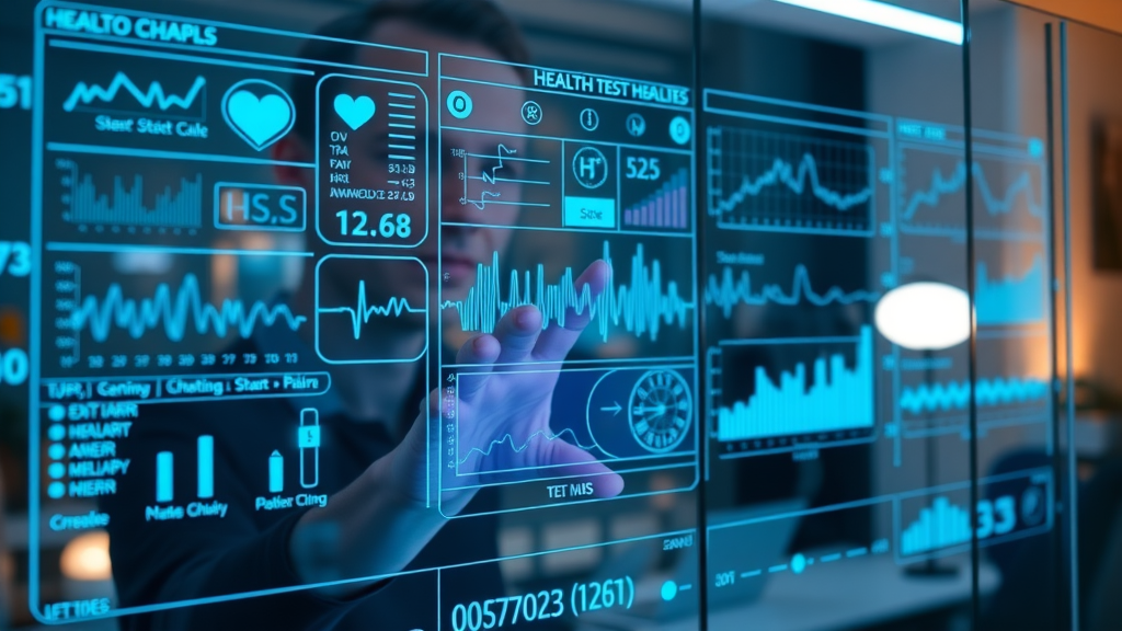 health optimization with modern digital dashboard, tracking blood test and health status for chronic disease prevention