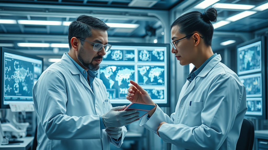 futuristic researchers collaborating over organic health supplement prototypes at pilly labs - pilly labs chaga mushroom supplement industry