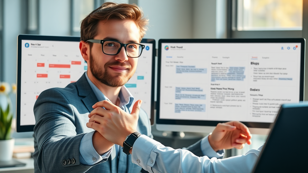 Entrepreneur delegating blog writing to professionals for efficiency