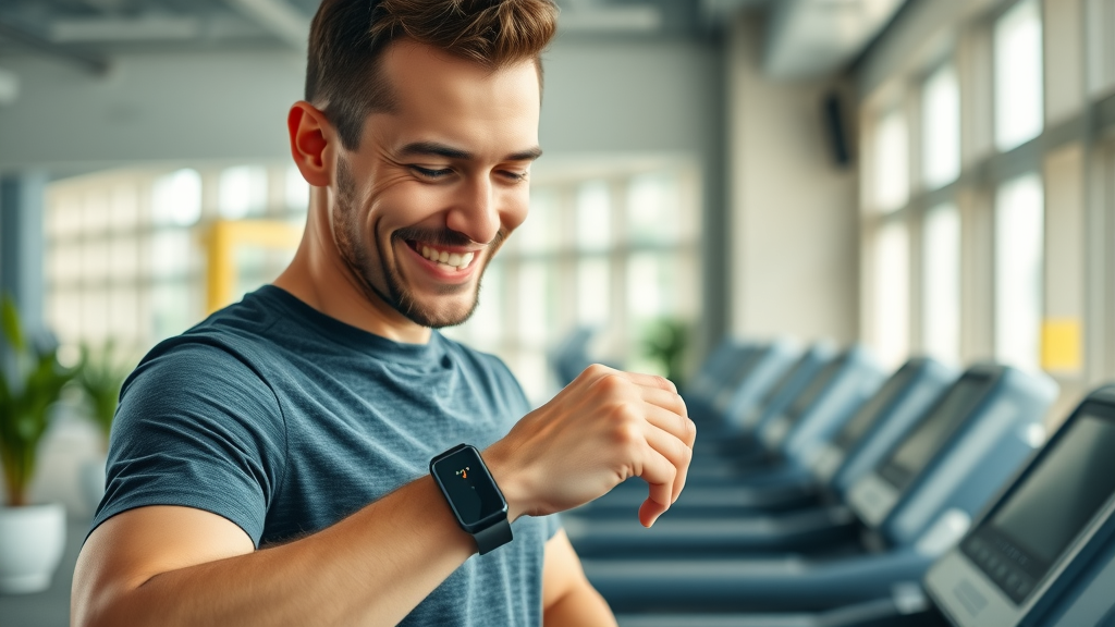 health optimization and wearable fitness tracker, technology for better health goals in gym setting