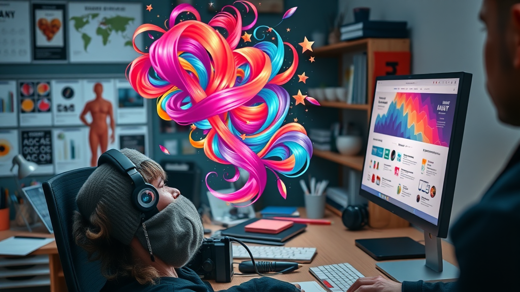 graphic designer illustrating blog graphics for content creation services