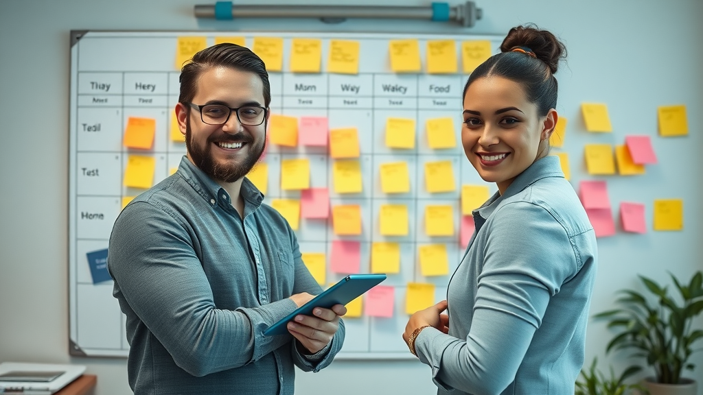 Social media manager scheduling and arranging posts on a digital content calendar