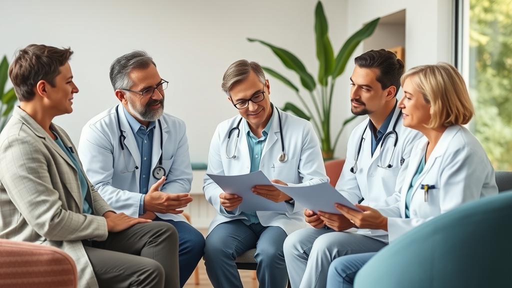 Integrative medicine in pain management: Multidisciplinary team collaborating on patient care including natural health remedies