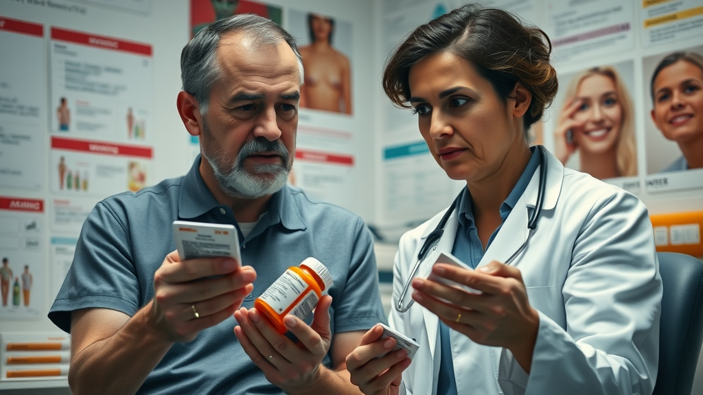 Doctor and patient reviewing risks of alternative medicine treatments and supplements