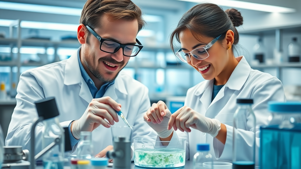 scientists high-tech regenerative medicine lab, stem cell therapy, clinical trials, research advancements
