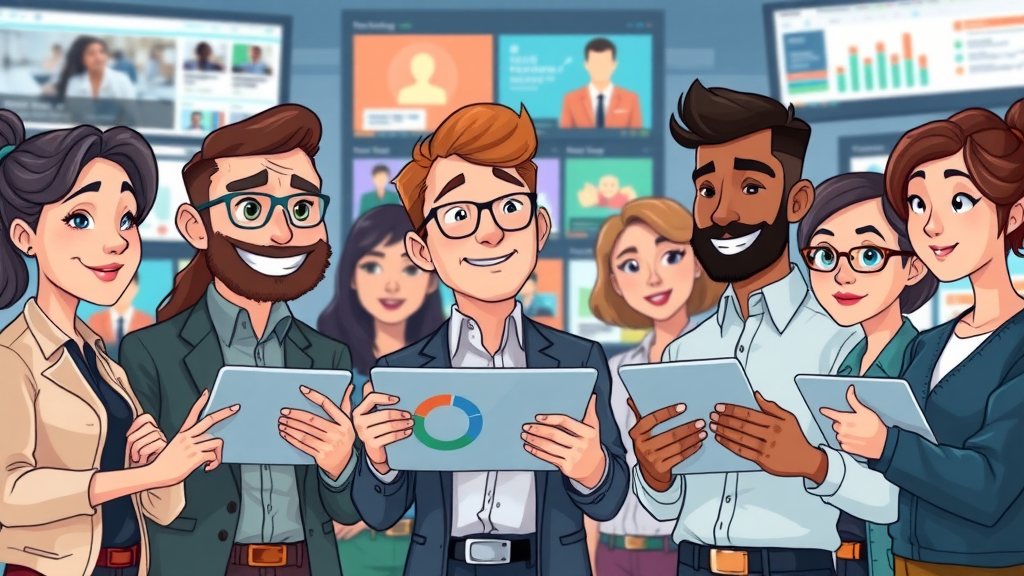 content creation agency planning versatile digital content, digital screens with blogs, videos, and social media posts