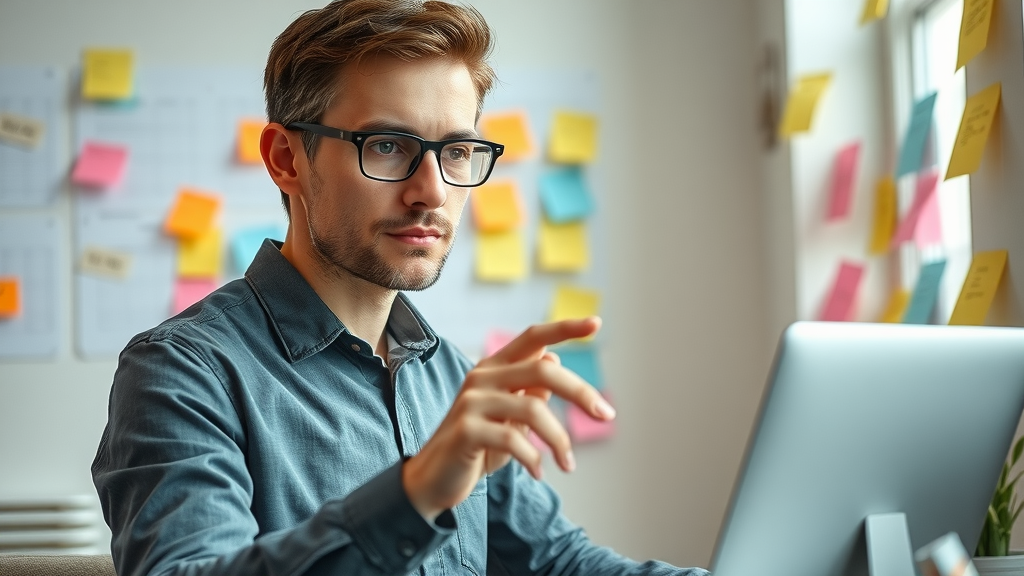 Content marketer organizing and planning a content calendar for marketing strategy